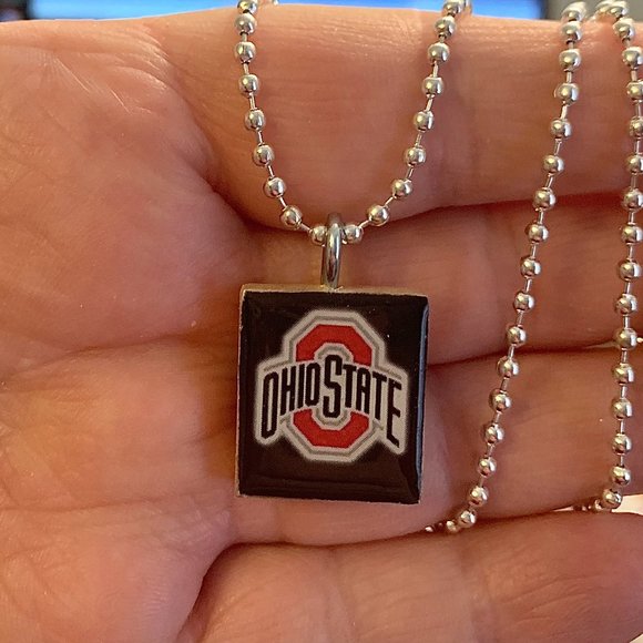 (2/$12,4/$20) Ohio State Scrabble Tile Necklace - Picture 1 of 2